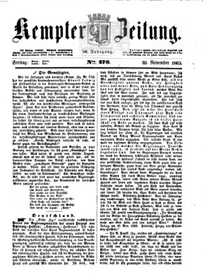 Kemptner Zeitung Freitag 20. November 1863