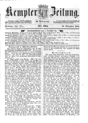 Kemptner Zeitung Sonntag 29. November 1863