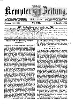 Kemptner Zeitung Sonntag 6. Dezember 1863