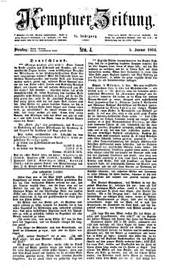 Kemptner Zeitung Dienstag 5. Januar 1864