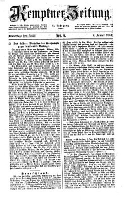 Kemptner Zeitung Donnerstag 7. Januar 1864