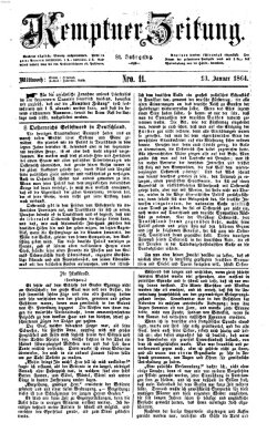 Kemptner Zeitung Mittwoch 13. Januar 1864