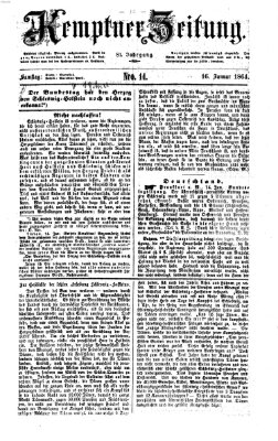 Kemptner Zeitung Samstag 16. Januar 1864