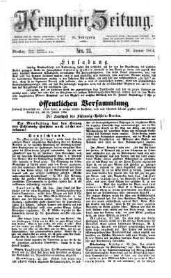 Kemptner Zeitung Dienstag 26. Januar 1864