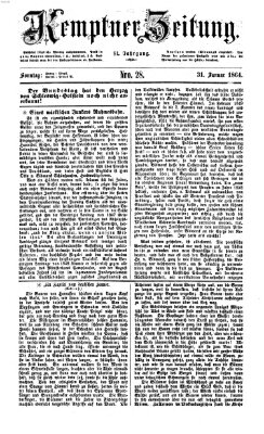 Kemptner Zeitung Sonntag 31. Januar 1864