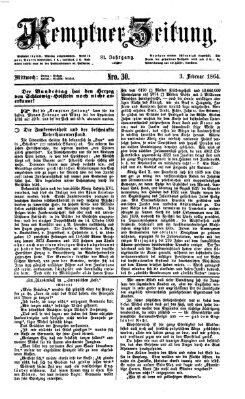 Kemptner Zeitung Mittwoch 3. Februar 1864