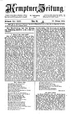 Kemptner Zeitung Mittwoch 10. Februar 1864