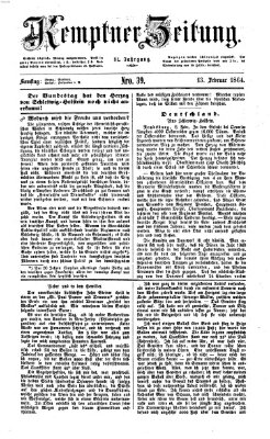 Kemptner Zeitung Samstag 13. Februar 1864