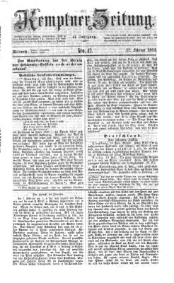 Kemptner Zeitung Mittwoch 17. Februar 1864