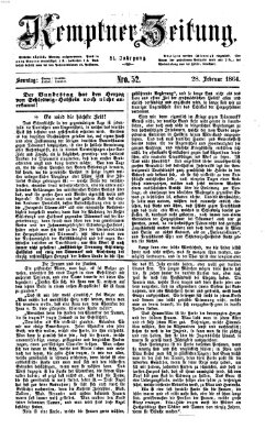 Kemptner Zeitung Sonntag 28. Februar 1864