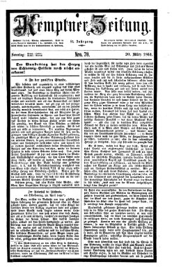 Kemptner Zeitung Sonntag 20. März 1864