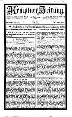 Kemptner Zeitung Mittwoch 30. März 1864