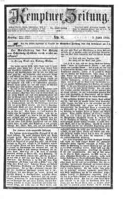 Kemptner Zeitung Sonntag 3. April 1864