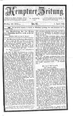 Kemptner Zeitung Dienstag 5. April 1864