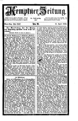 Kemptner Zeitung Donnerstag 14. April 1864