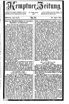 Kemptner Zeitung Mittwoch 20. April 1864