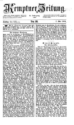 Kemptner Zeitung Samstag 7. Mai 1864