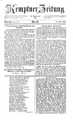 Kemptner Zeitung Donnerstag 9. Juni 1864