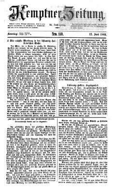 Kemptner Zeitung Sonntag 12. Juni 1864