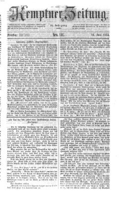 Kemptner Zeitung Dienstag 14. Juni 1864