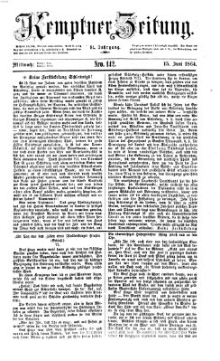 Kemptner Zeitung Mittwoch 15. Juni 1864