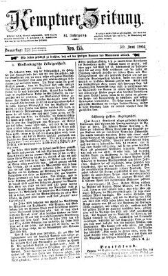 Kemptner Zeitung Donnerstag 30. Juni 1864