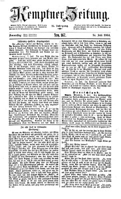 Kemptner Zeitung Donnerstag 14. Juli 1864