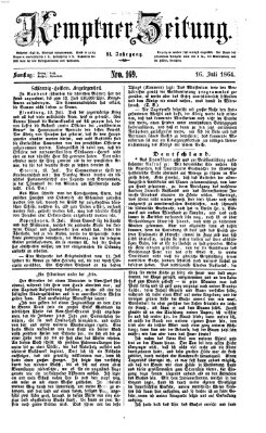 Kemptner Zeitung Samstag 16. Juli 1864