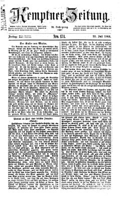 Kemptner Zeitung Freitag 22. Juli 1864