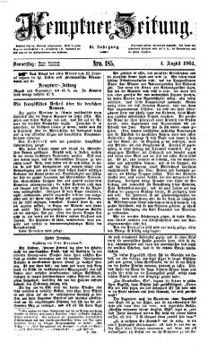 Kemptner Zeitung Donnerstag 4. August 1864