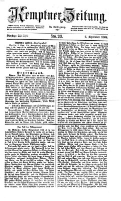 Kemptner Zeitung Dienstag 6. September 1864