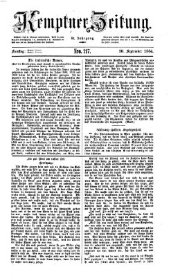 Kemptner Zeitung Samstag 10. September 1864