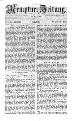 Kemptner Zeitung Donnerstag 15. September 1864