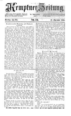 Kemptner Zeitung Sonntag 18. September 1864