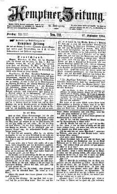 Kemptner Zeitung Dienstag 27. September 1864