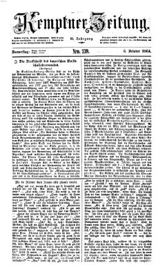 Kemptner Zeitung Donnerstag 6. Oktober 1864