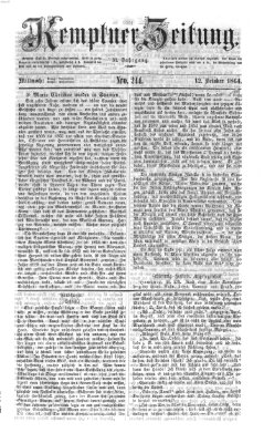 Kemptner Zeitung Mittwoch 12. Oktober 1864