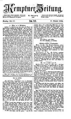 Kemptner Zeitung Dienstag 18. Oktober 1864