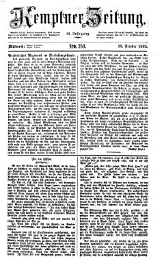 Kemptner Zeitung Mittwoch 19. Oktober 1864