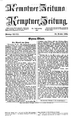 Kemptner Zeitung Montag 24. Oktober 1864