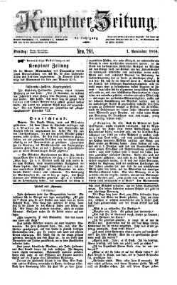 Kemptner Zeitung Dienstag 1. November 1864