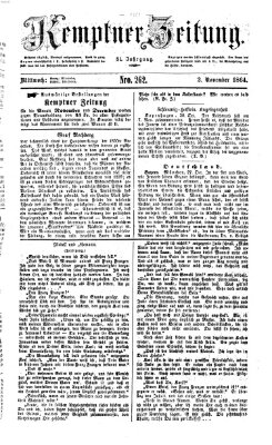 Kemptner Zeitung Mittwoch 2. November 1864