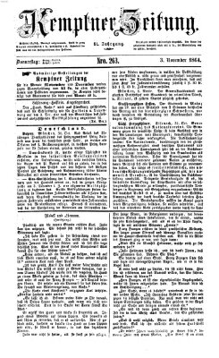 Kemptner Zeitung Donnerstag 3. November 1864