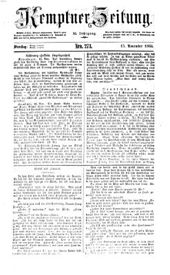 Kemptner Zeitung Dienstag 15. November 1864