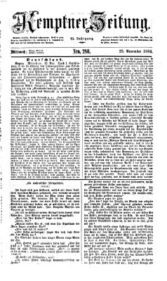 Kemptner Zeitung Mittwoch 23. November 1864