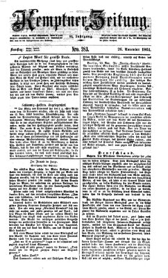 Kemptner Zeitung Samstag 26. November 1864