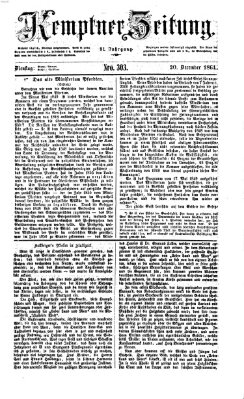 Kemptner Zeitung Dienstag 20. Dezember 1864