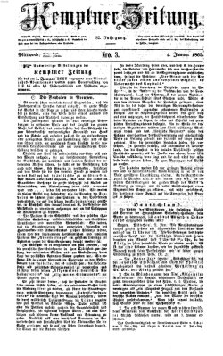 Kemptner Zeitung Mittwoch 4. Januar 1865