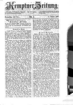 Kemptner Zeitung Donnerstag 5. Januar 1865