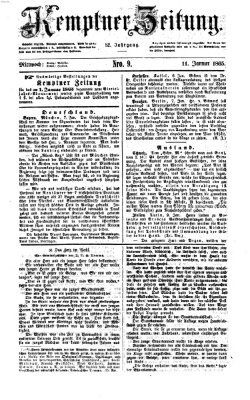 Kemptner Zeitung Mittwoch 11. Januar 1865